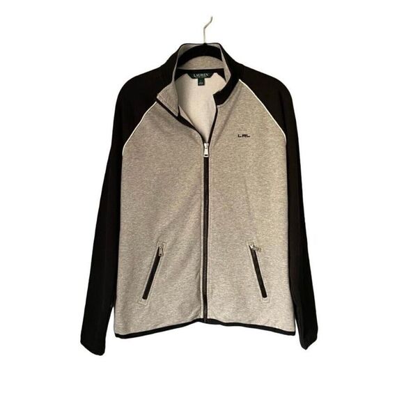 Lauren Ralph Lauren boys gray full zip sweatshirt with zipper pockets. S/L. - Picture 1 of 6